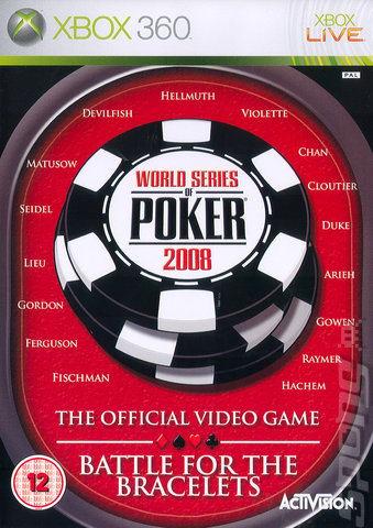World Series of Poker 2008: Battle for the Bracelets - Xbox 360 Cover & Box Art