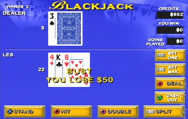 Video Poker & Blackjack - PS2 Screen