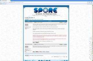 UPDATE: Spore Deactivation Due to Forum Posting Drama