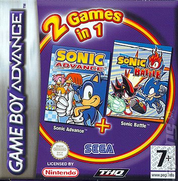 2 Games in 1: Sonic Advance and Sonic Battle - GBA Cover & Box Art