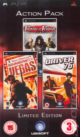 Action Pack: Prince of Persia: Revelations, Driver 76, Rainbow Six Vegas Limited Edition - PSP Cover & Box Art