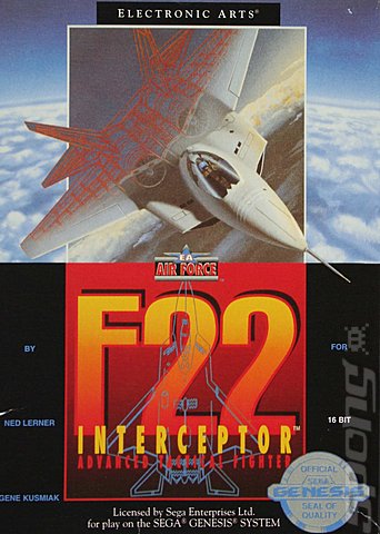 F22 Interceptor: Advanced Tactical Fighter - Sega Megadrive Cover & Box Art