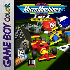 Micro Machines Twin Turbo - Game Boy Color Cover & Box Art
