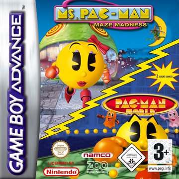 Ms Pac-Man: Maze Madness & Pac-Man World - GBA Cover & Box Art