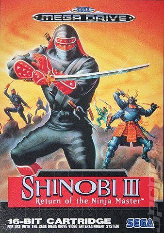 Shinobi III: Return of the Ninja Master - Sega Megadrive Cover & Box Art