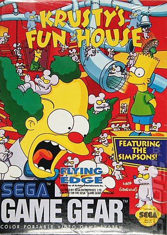 Simpsons: Krusty's Fun House - Game Gear Cover & Box Art