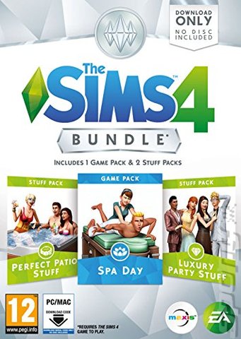 The Sims 4: Bundle (Spa Day + Perfect Patio & Luxury Party Stuff) - PC Cover & Box Art