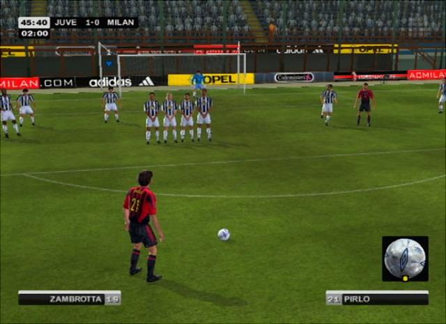 AC Milan Club Football 2005 - PS2 Screen