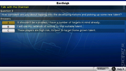 Championship Manager 2007 - PSP Screen