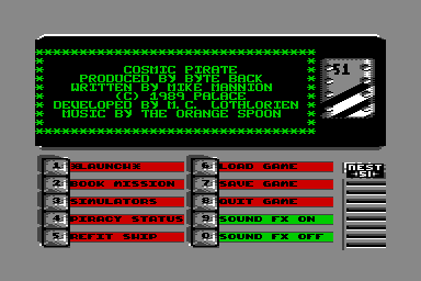 Cosmic Pirate - C64 Screen