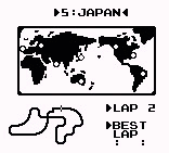 F1 Race - Game Boy Screen