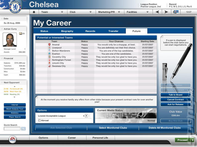 FIFA Manager 07 - PC Screen