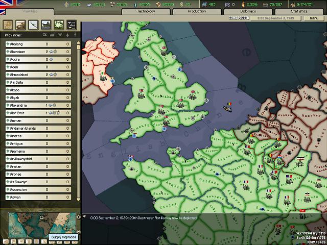 Hearts of Iron II - PC Screen