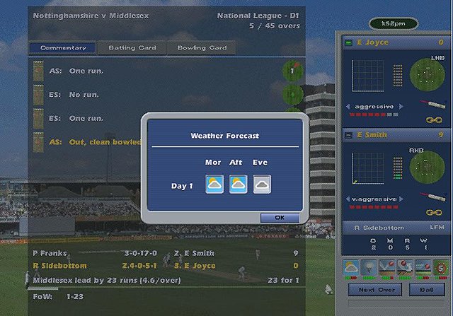 International Cricket Captain: The Ashes 2005 - PC Screen