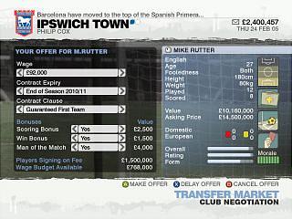 LMA Manager 2006 - Xbox Screen