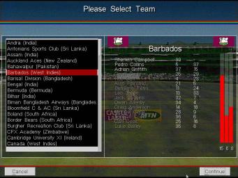 Michael Vaughan's Championship Cricket Manager - PC Screen