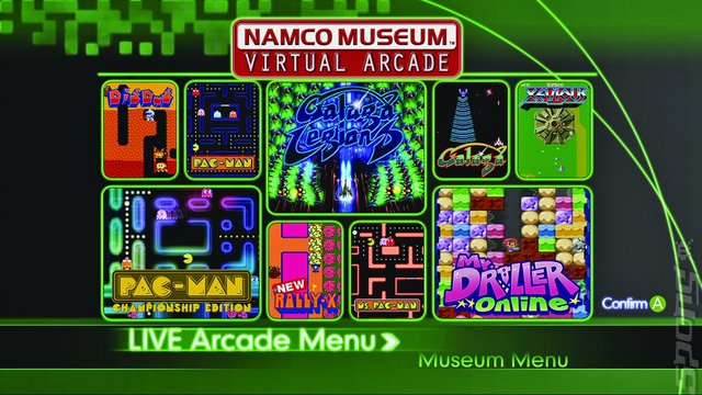 Namco Museum Virtual Arcade - Xbox 360 Screen
