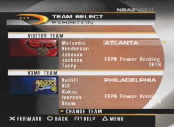 NBA 2 Night - PS2 Screen