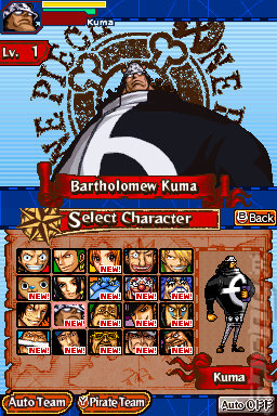 One Piece Gigant Battle - DS/DSi Screen