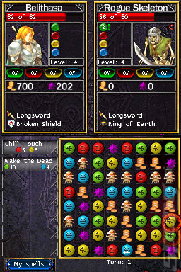Puzzle Quest: Challenge of the Warlords - DS/DSi Screen