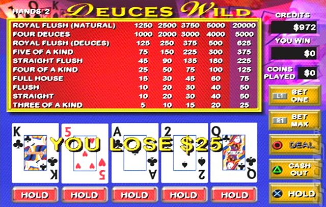 Video Poker & Blackjack - PS2 Screen