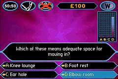 Who Wants To Be A Millionaire? 2nd Edition - GBA Screen