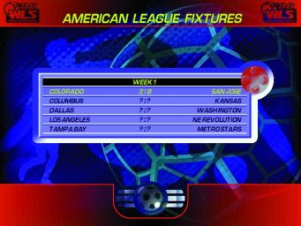 World League Soccer '98 - PC Screen