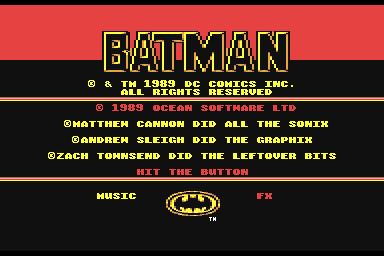 Batman - C64 Screen