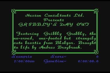 Gribbly's Day Out - C64 Screen