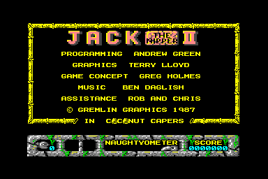 Jack the Nipper 2: Coconut Capers - C64 Screen