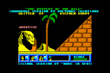 Mystery of the Nile - C64 Screen