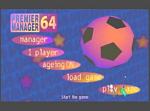 Premier Manager Ninety Nine - N64 Screen