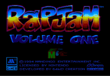 Rap Jam Volume 1 - SNES Screen